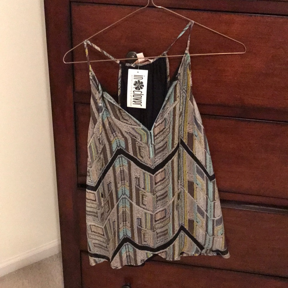 Beautiful multi-colored spaghetti strap blouse